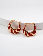 925 Sterling Silver Drip Glaze Earrings - Silver