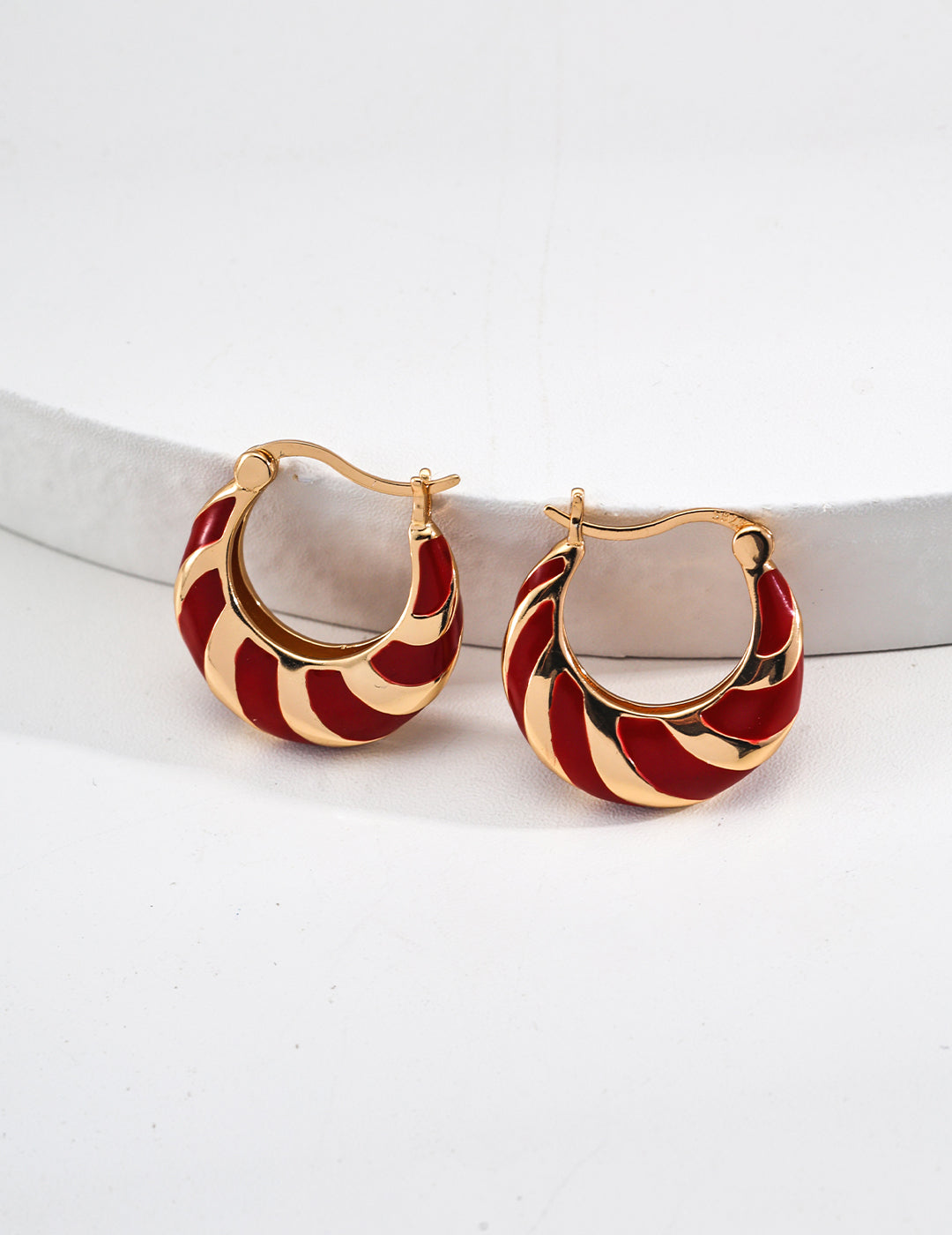 925 Sterling Silver Drip Glaze Earrings - Silver