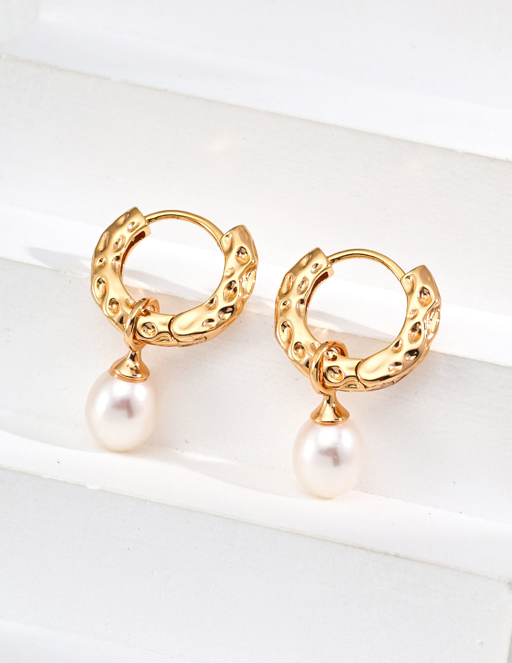 925 Sterling Silver Vintage Natural Pearl Earrings - Silver
