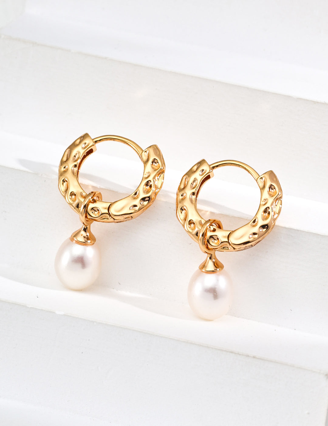 925 Sterling Silver Vintage Natural Pearl Earrings - Silver