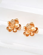 Floral 925 Sterling Silver Earrings - Silver