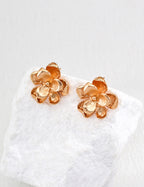 Floral 925 Sterling Silver Earrings - Silver