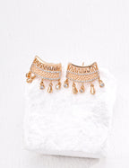 925 Sterling Silver Vintage Cubic Zirconia Earrings - Silver