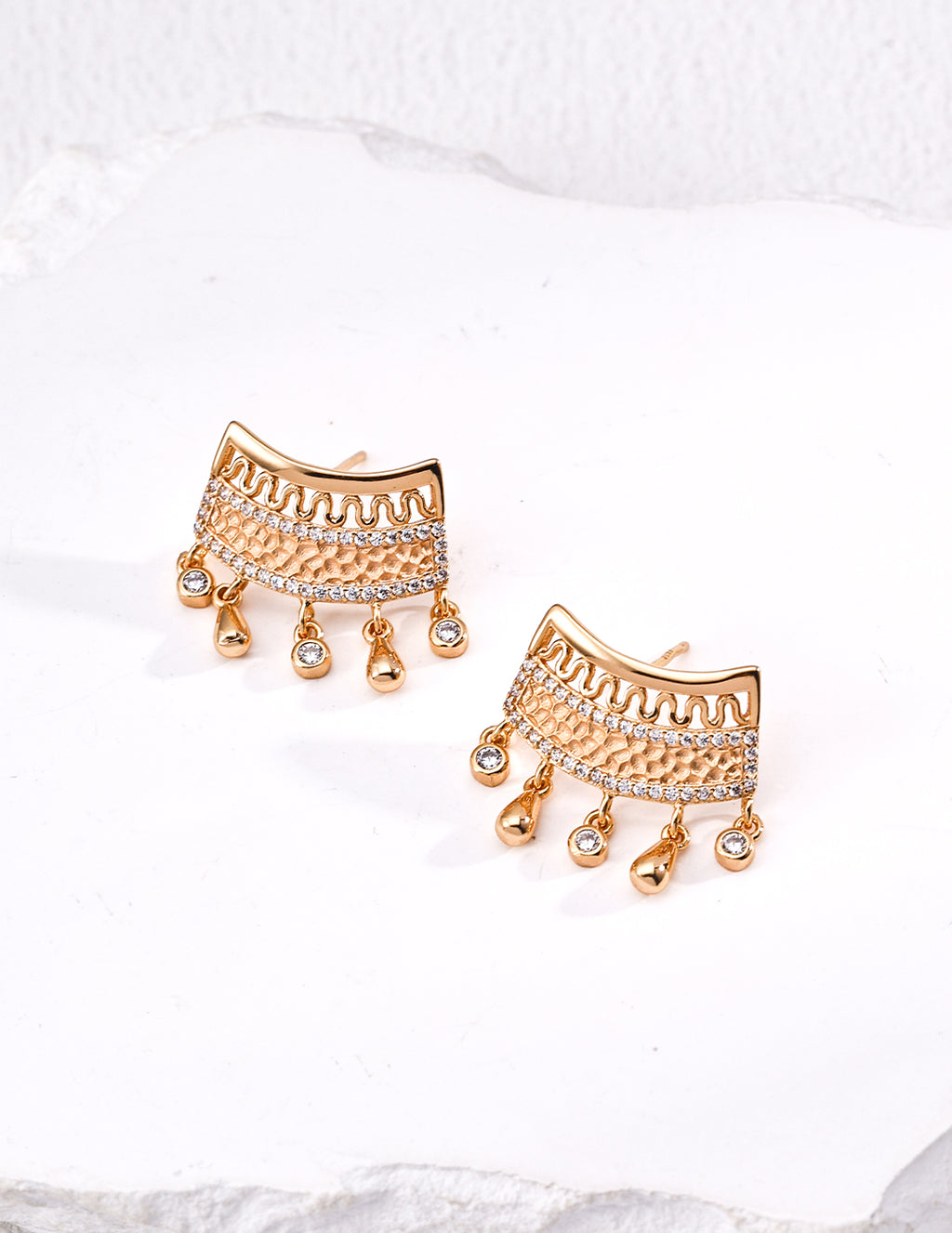925 Sterling Silver Vintage Cubic Zirconia Earrings - Silver