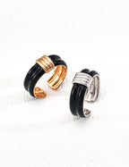 925 Sterling Silver Vintage Drip Glaze Ring - Silver