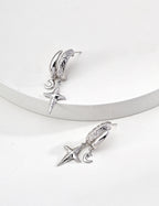 Vintage 925 Sterling Silver Earrings - Silver