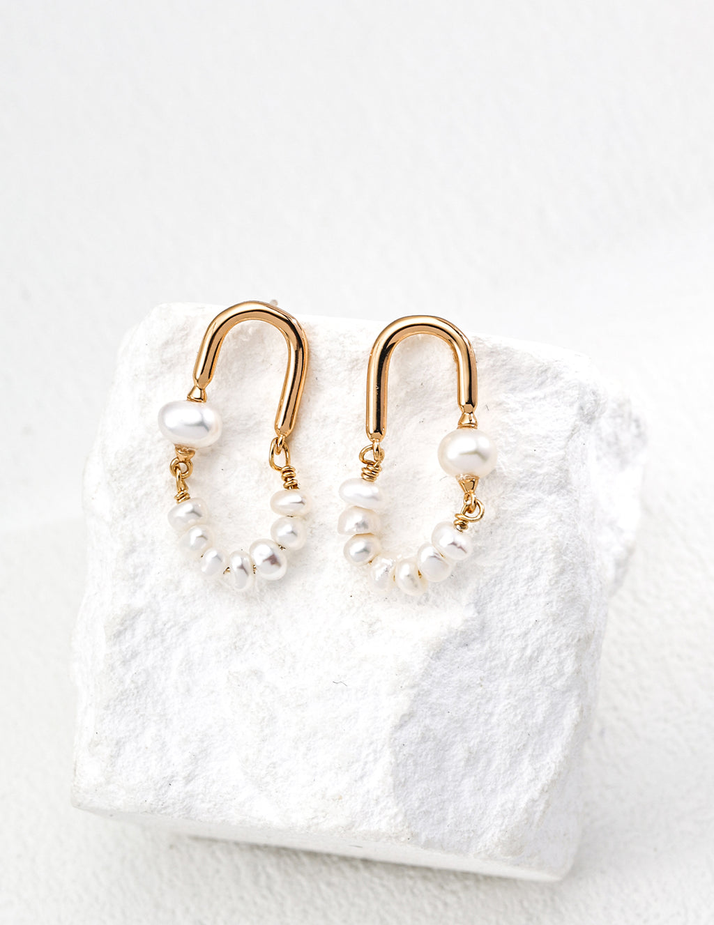 925 Sterling Silver Natural Pearl Earrings - Silver