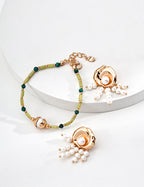 925 Sterling Silver Vintage Natural Pearl Earrings - Silver