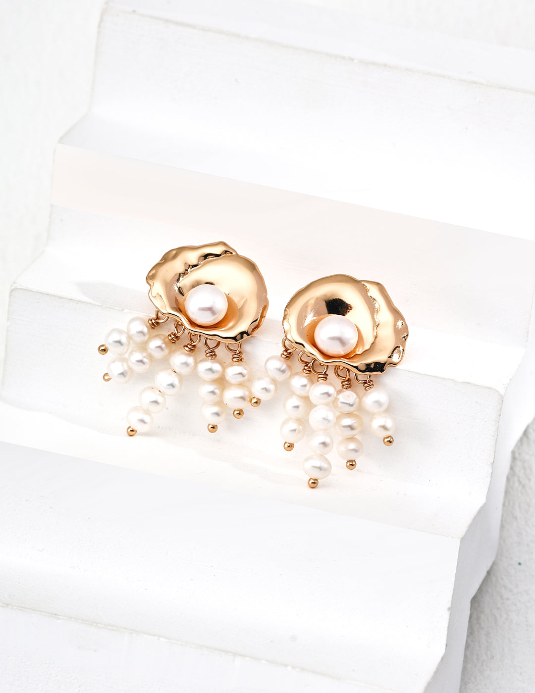 925 Sterling Silver Vintage Natural Pearl Earrings - Silver