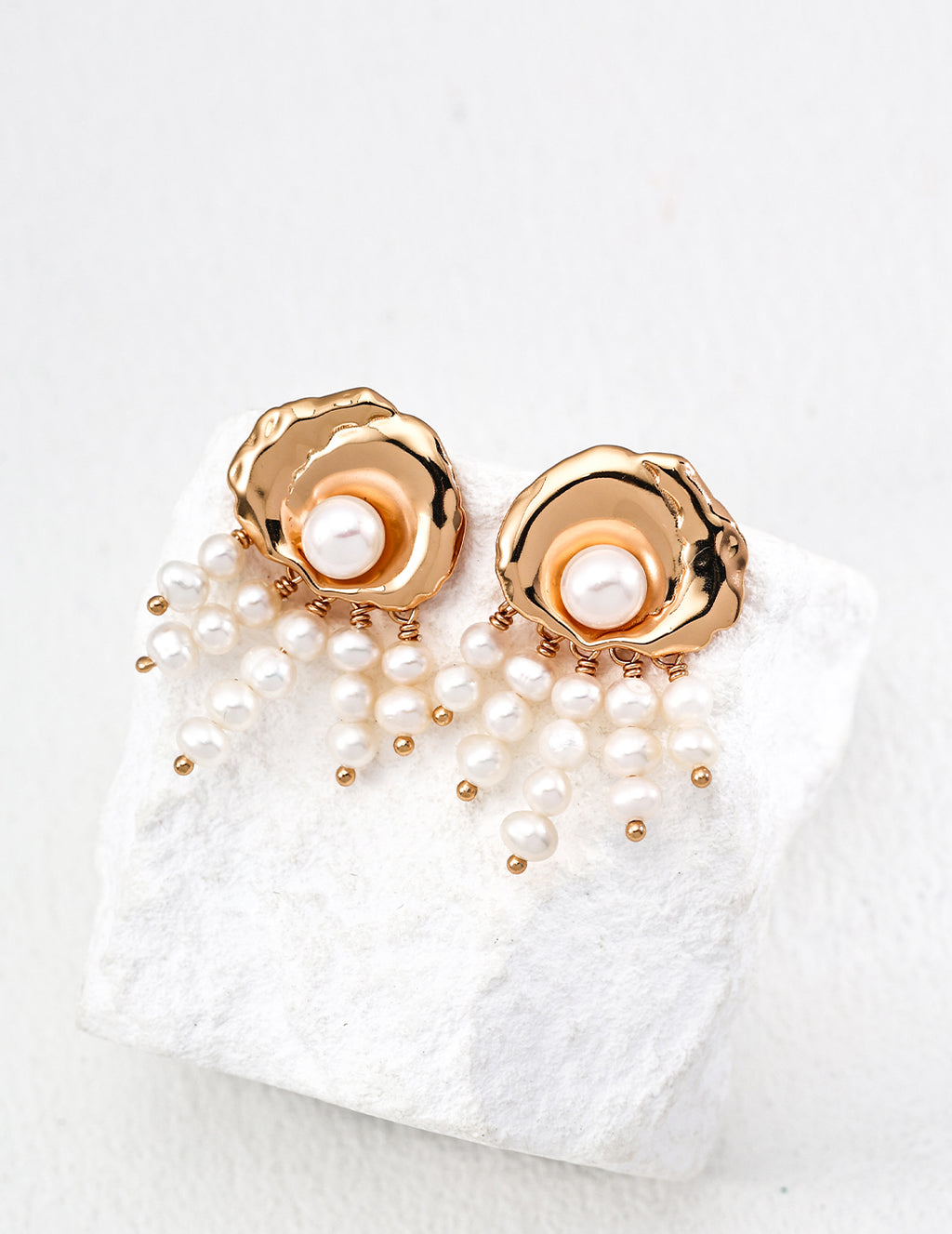 925 Sterling Silver Vintage Natural Pearl Earrings - Silver