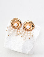 925 Sterling Silver Vintage Natural Pearl Earrings - Silver
