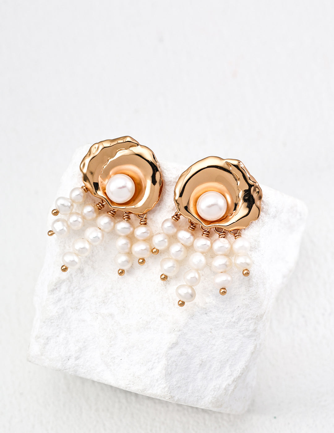 925 Sterling Silver Vintage Natural Pearl Earrings - Silver