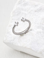 925 Sterling Silver Cubic Zirconia Ring - Silver