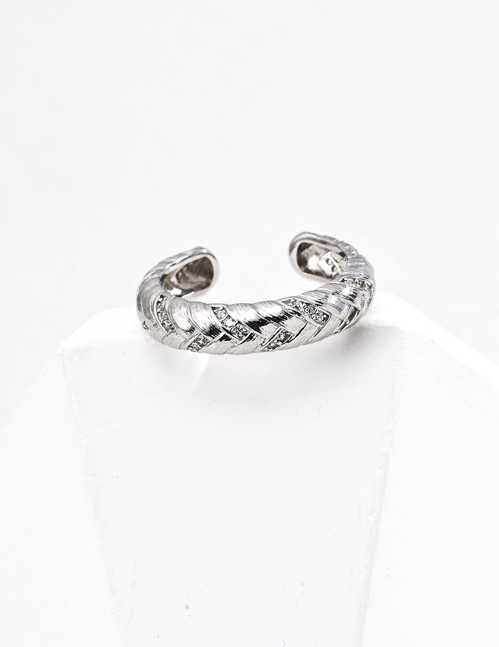 925 Sterling Silver Vintage Cubic Zirconia Ring - Silver