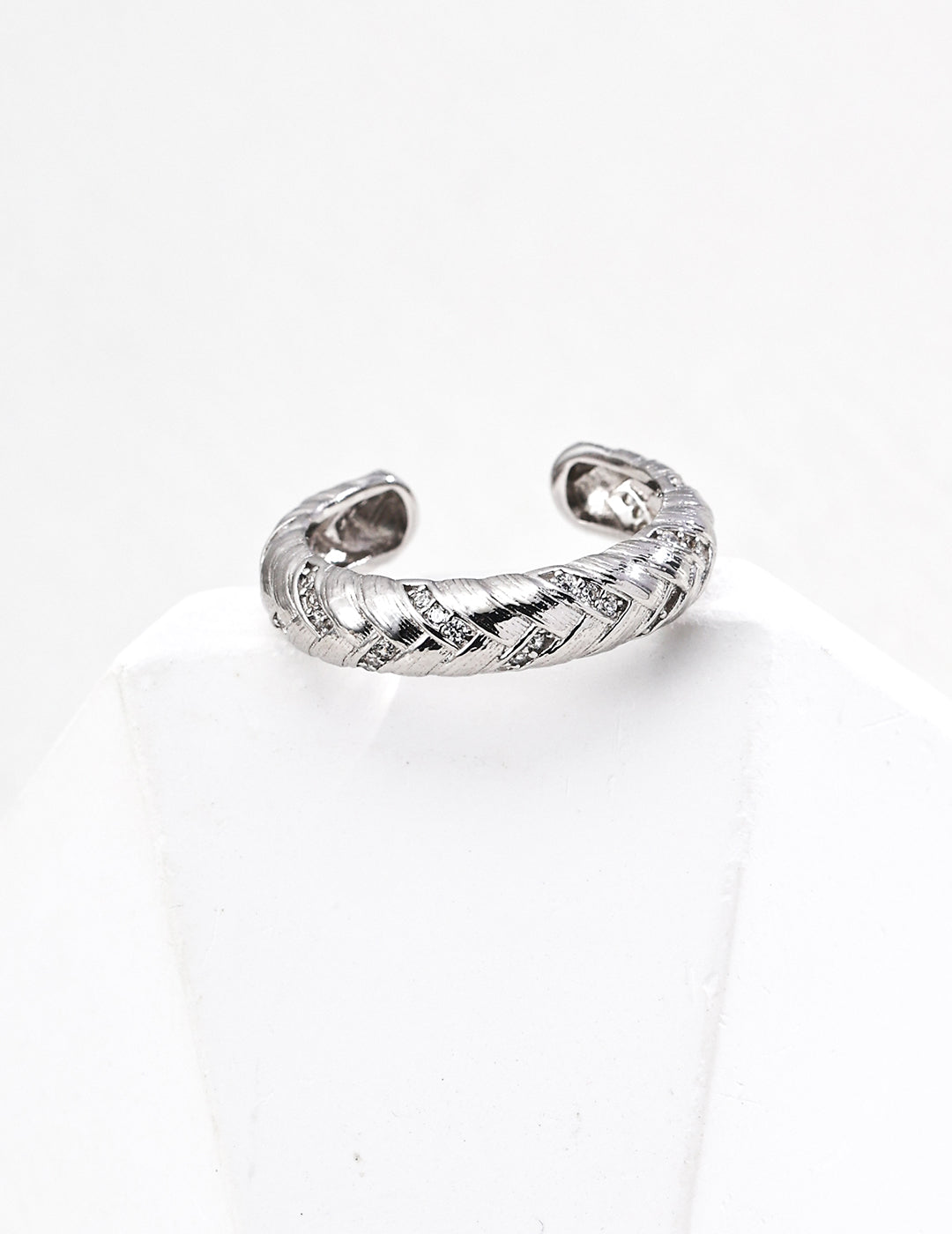 925 Sterling Silver Vintage Cubic Zirconia Ring - Silver