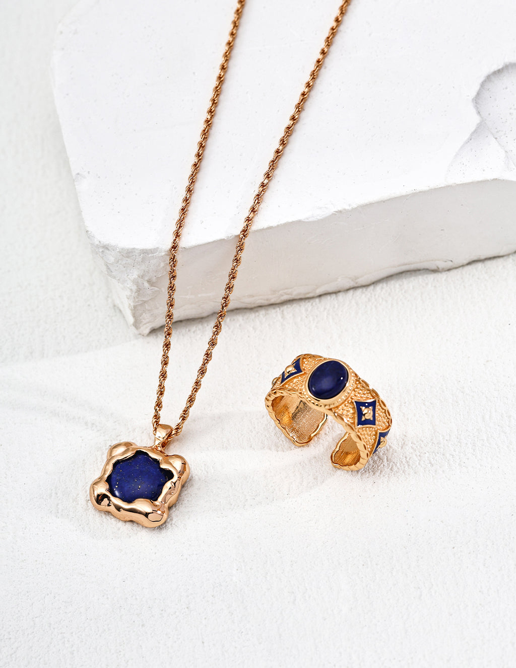 925 Sterling Silver Lapis Lazuli Necklace - Silver