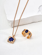 925 Sterling Silver Lapis Lazuli Necklace - Silver
