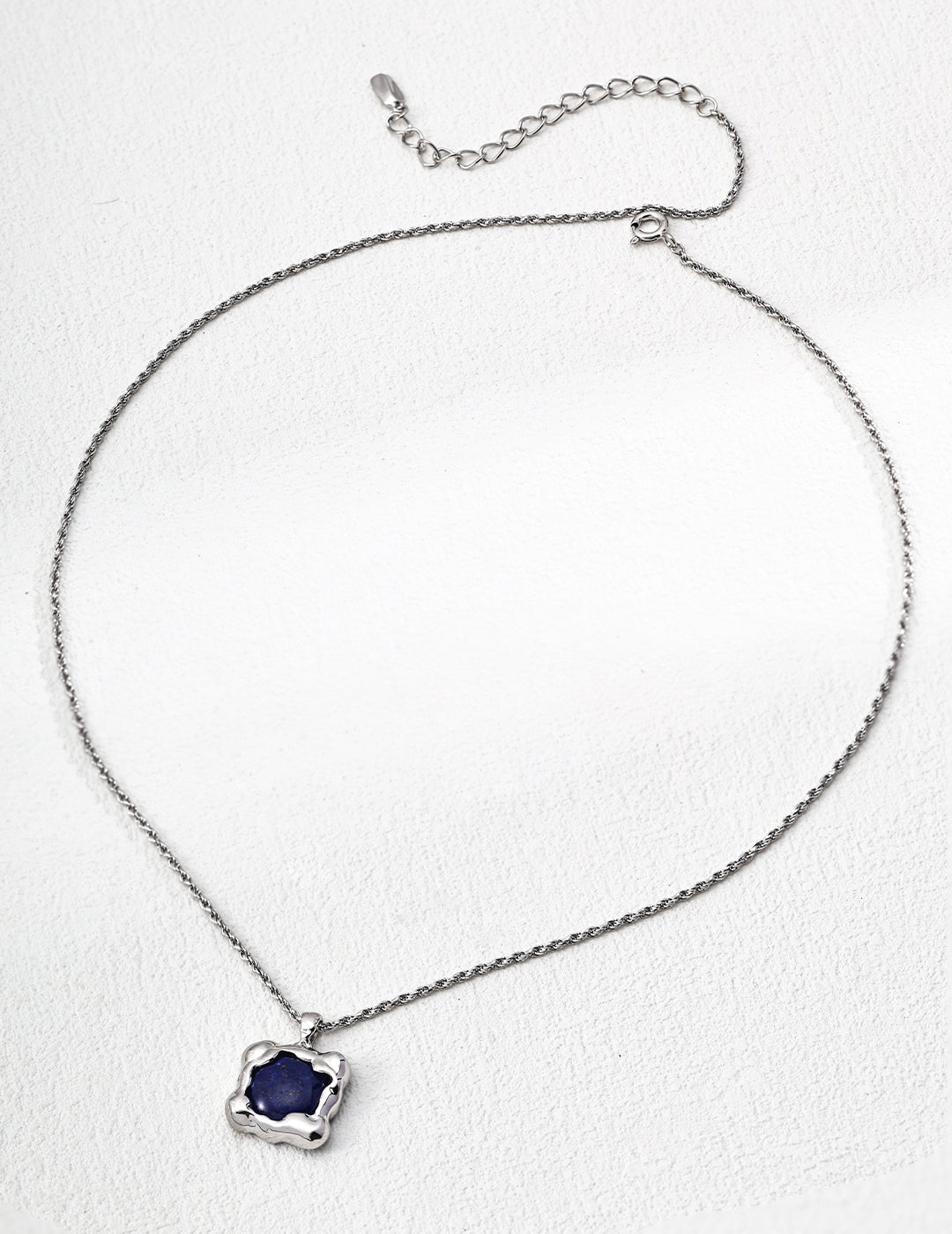 925 Sterling Silver Lapis Lazuli Necklace - Silver
