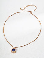 925 Sterling Silver Lapis Lazuli Necklace - Silver