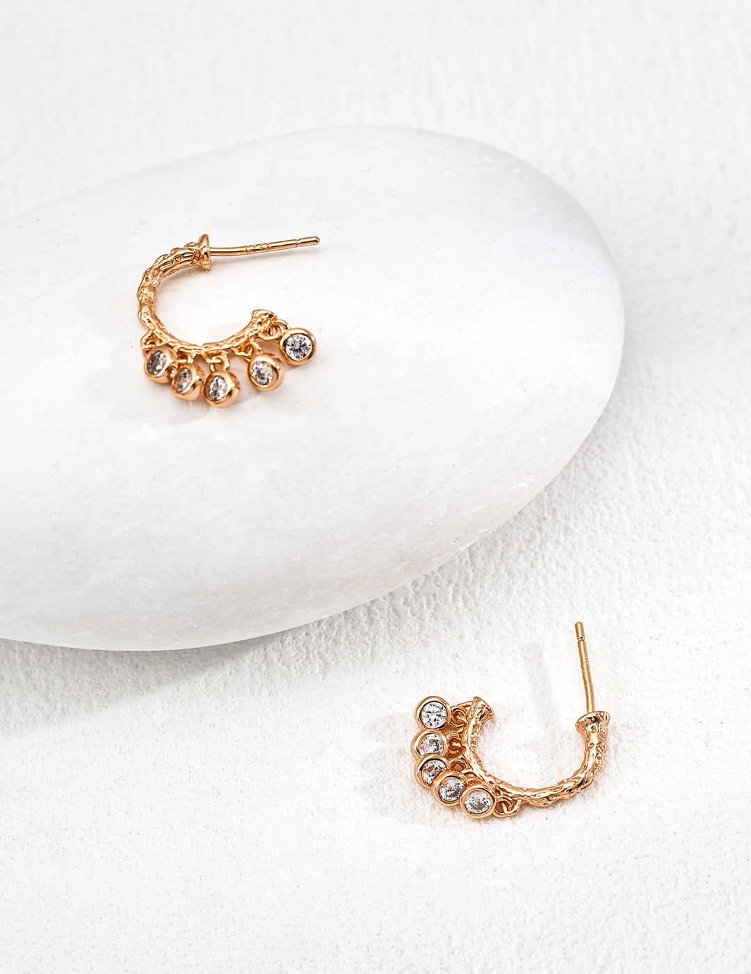 925 Sterling Silver Vintage Cubic Zirconia Earrings - Silver