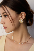 925 Sterling Silver Vintage Natural Pearl Earrings - Silver