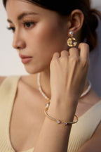 925 Sterling Silver Cubic Zirconia Bangle - Silver