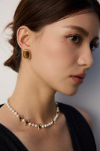 925 Sterling Silver Vintage Tiger’s Eye Earrings - Silver