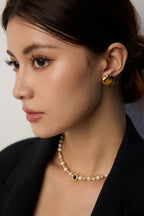 925 Sterling Silver Natural Tiger’s Eye Earrings - Silver