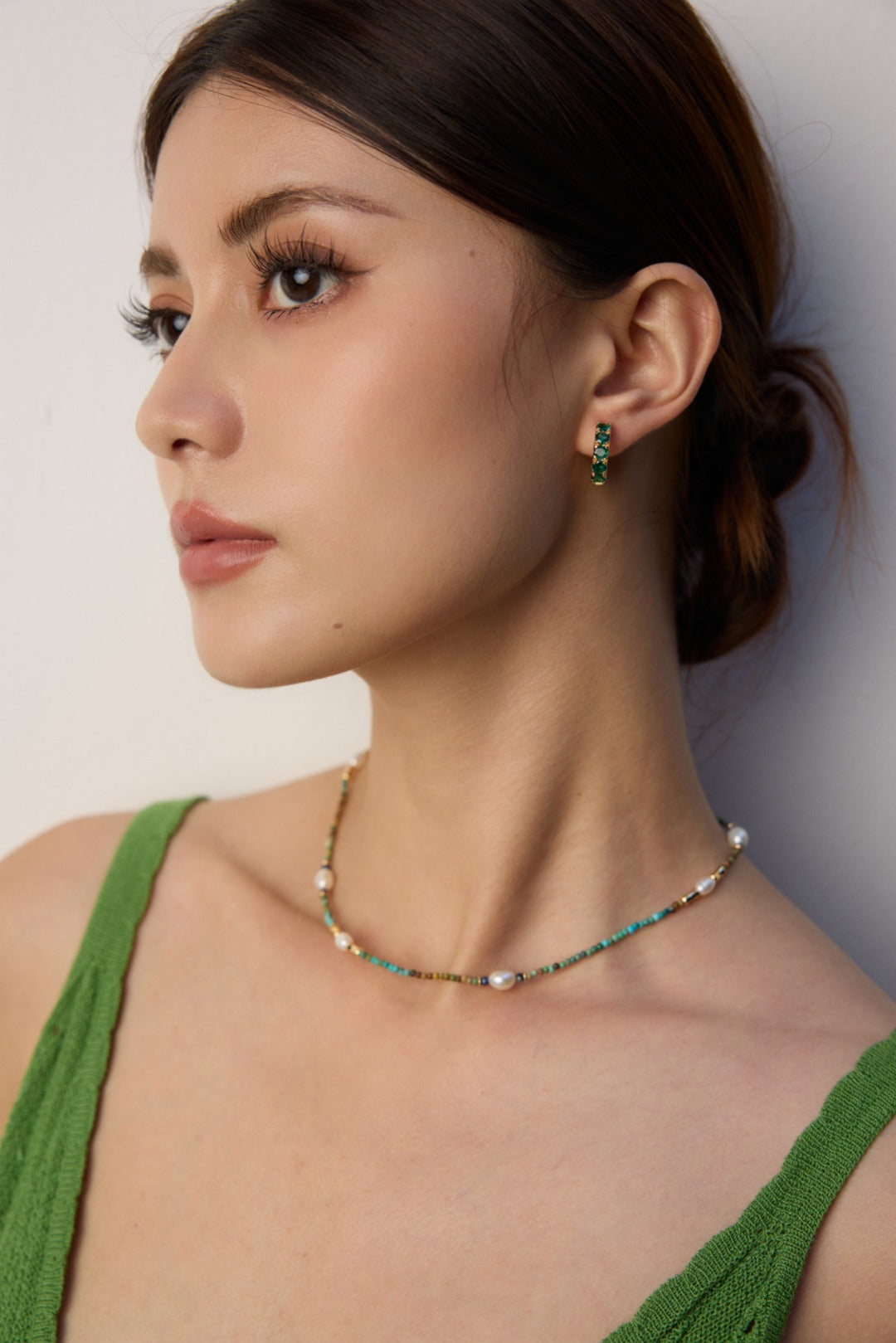 925 Sterling Silver Vintage Pearl, Lapis Lazuli and Turquoise Necklace - Silver