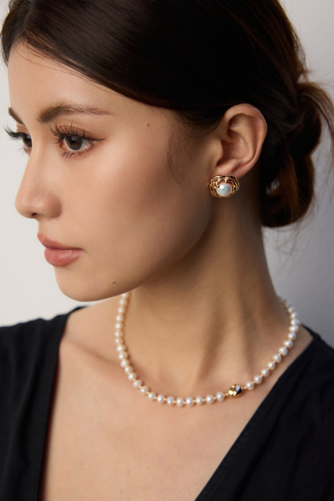 925 Sterling Silver Vintage Natural Pearl Earrings - Vintage Gold
