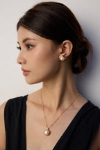 925 Sterling Silver Pearl 灰白珍珠 Earrings - Silver