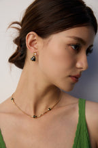 925 Sterling Silver Vintage Agate and Natural Pearl Earrings - Silver