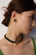 925 Sterling Silver Enamel Earrings - Silver