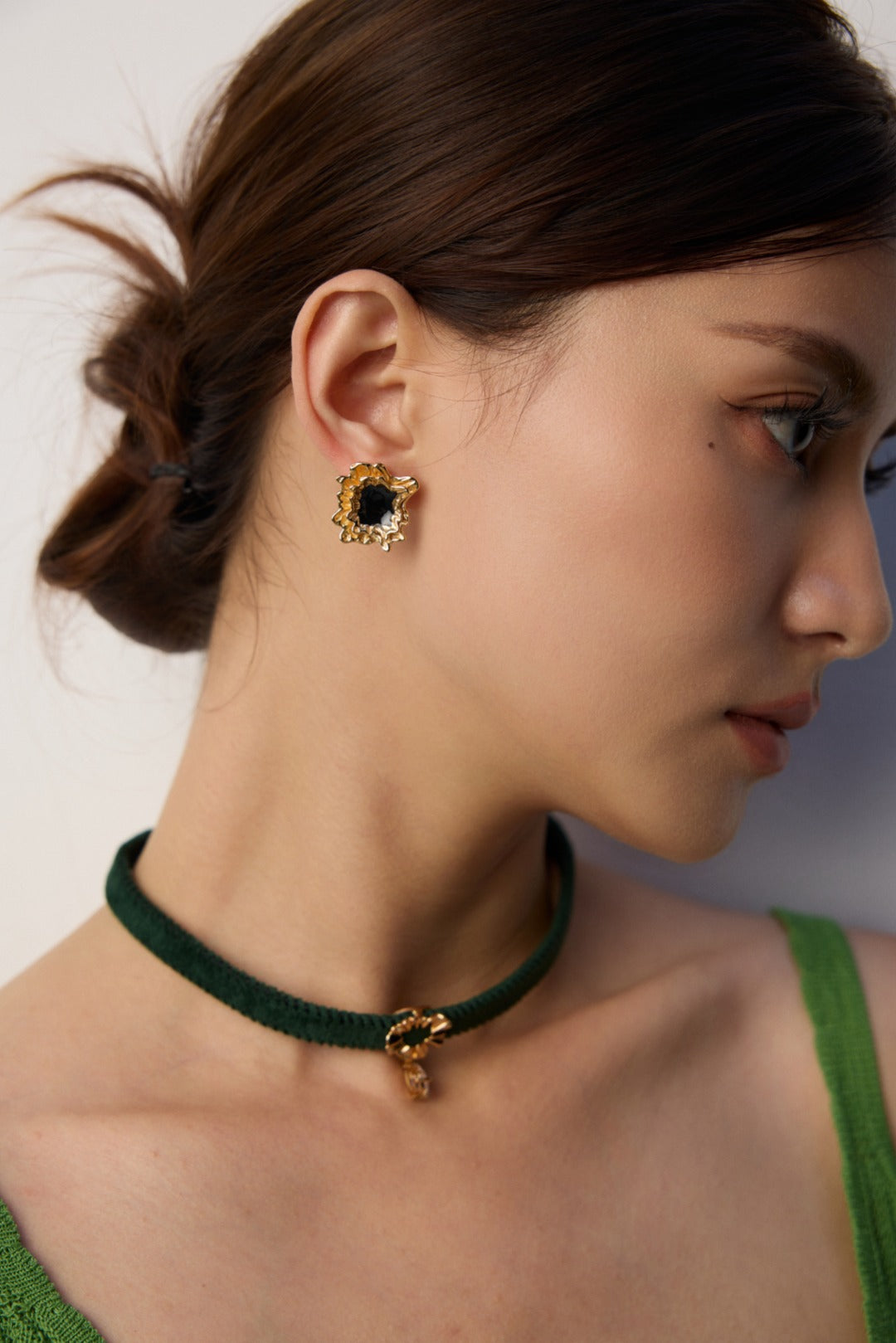 925 Sterling Silver Enamel Earrings - Silver