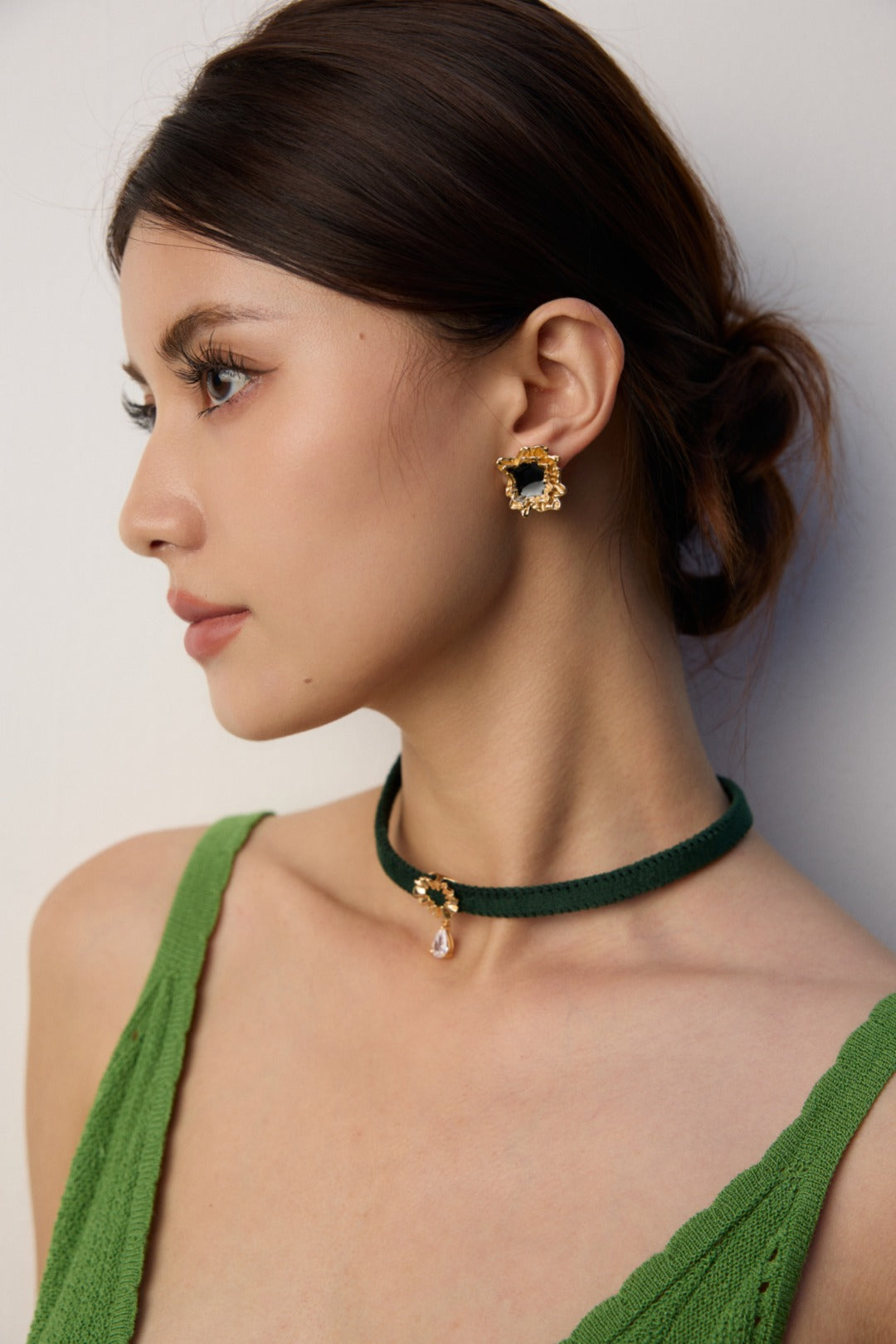 925 Sterling Silver Enamel Earrings - Silver