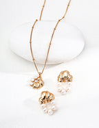925 Sterling Silver Vintage Faux Pearl Necklace - Silver