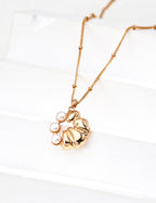 925 Sterling Silver Vintage Faux Pearl Necklace - Silver