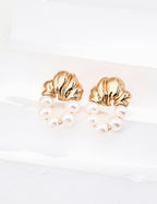 925 Sterling Silver Vintage Natural Pearl Earrings - Silver