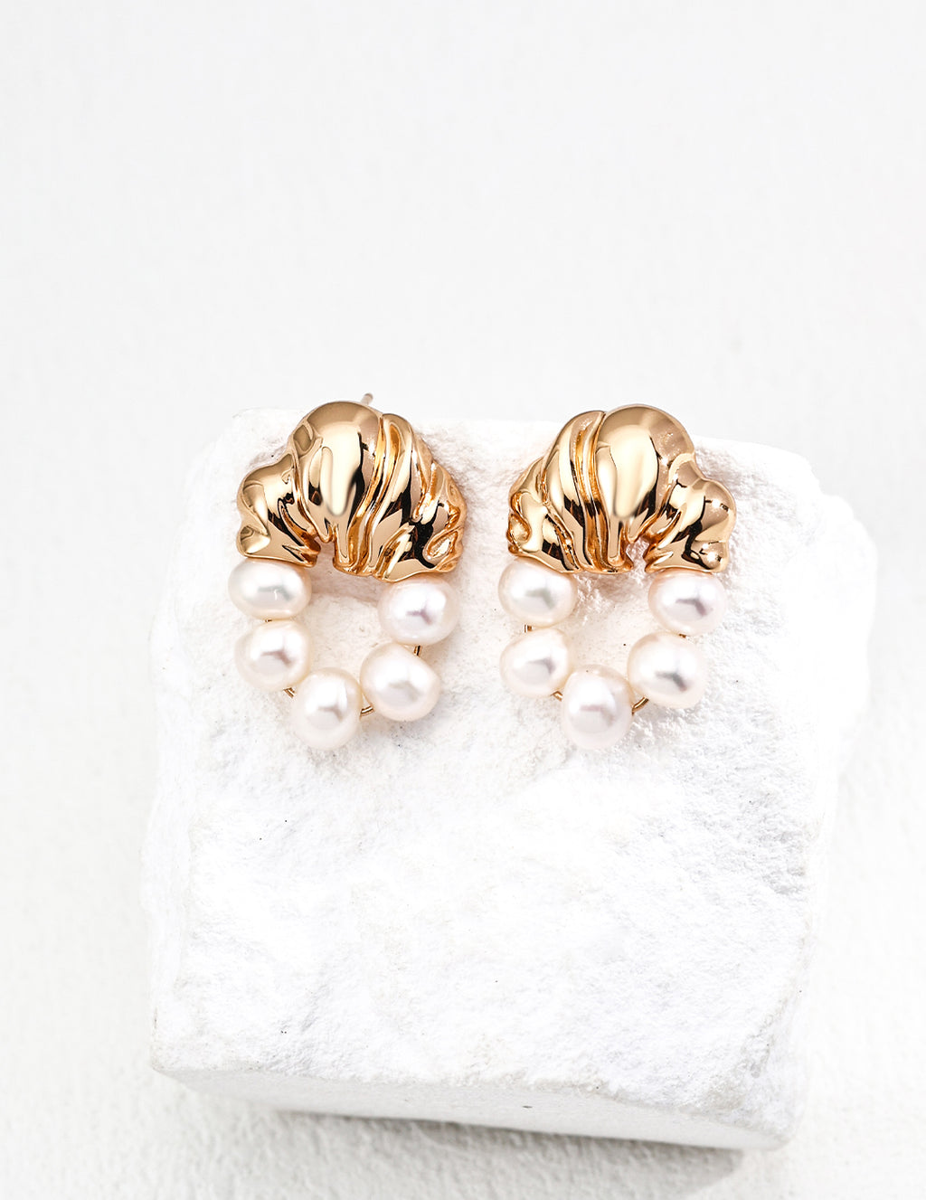 925 Sterling Silver Vintage Natural Pearl Earrings - Silver