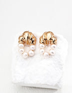 925 Sterling Silver Vintage Natural Pearl Earrings - Silver