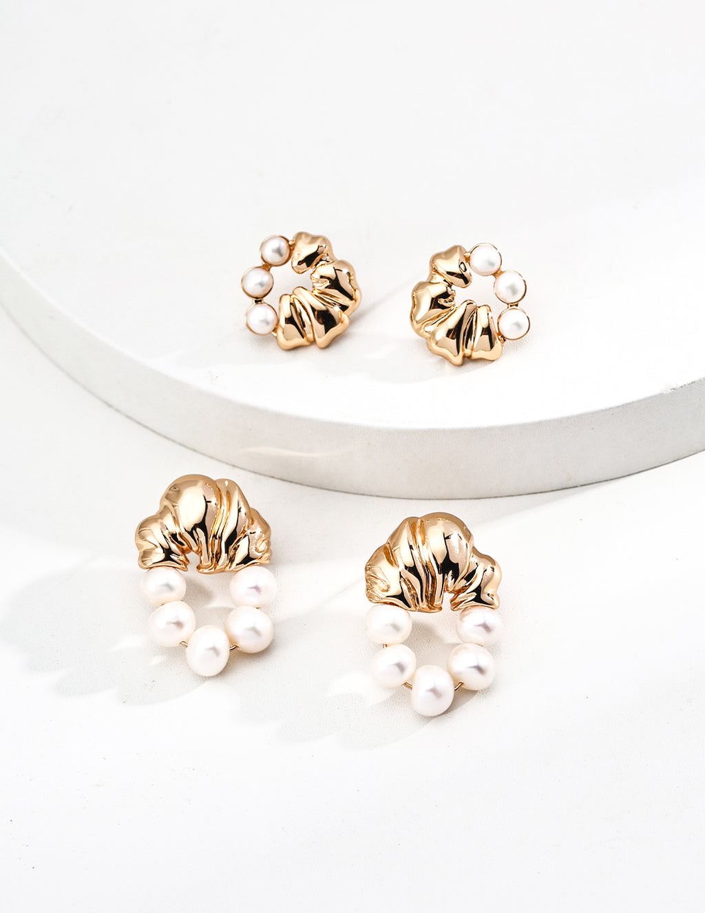925 Sterling Silver Vintage Natural Pearl Earrings - Silver