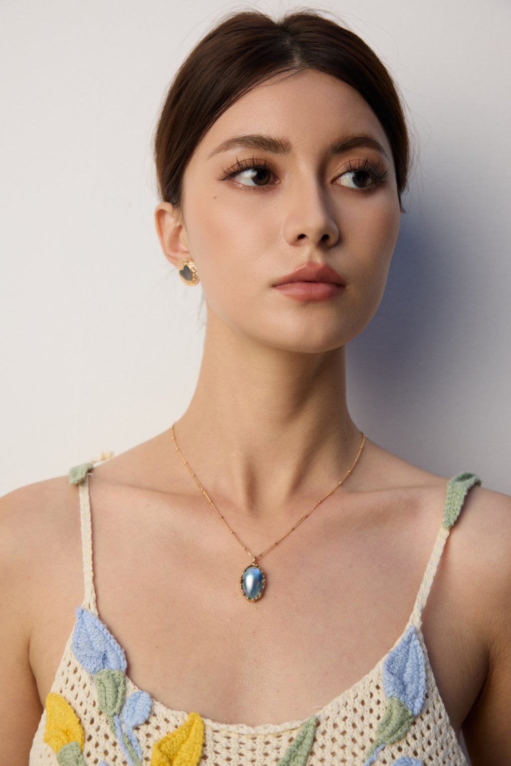 925 Sterling Silver Mabe Pearl Necklace - Silver
