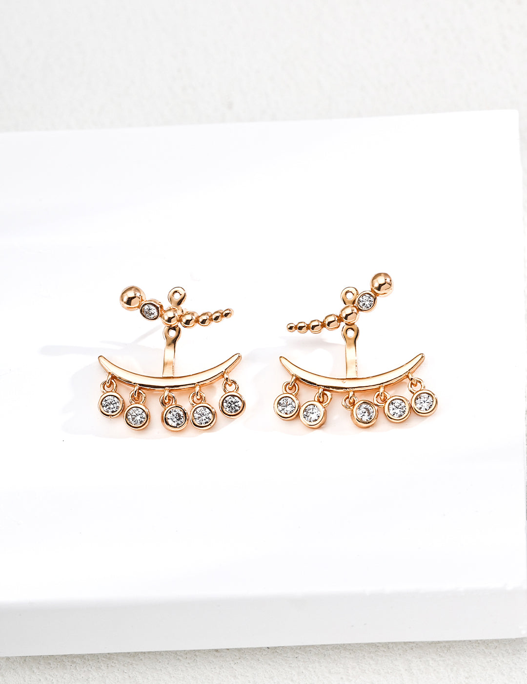925 Sterling Silver Vintage Cubic Zirconia Earrings - Silver