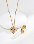925 Sterling Silver Vintage Cubic Zirconia Necklace - Silver