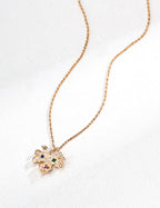 925 Sterling Silver Vintage Cubic Zirconia Necklace - Silver
