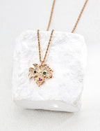 925 Sterling Silver Vintage Cubic Zirconia Necklace - Silver
