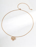 925 Sterling Silver Vintage Cubic Zirconia Necklace - Silver