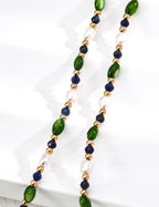 925 Sterling Silver Vintage Rice Pearl, 贝壳橄榄珠 and Lapis Lazuli Necklace - Silver