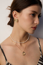 925 Sterling Silver Serpent Coin Stud Earrings detail