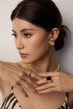 925 Sterling Silver Serpent Coin Stud Earrings detail